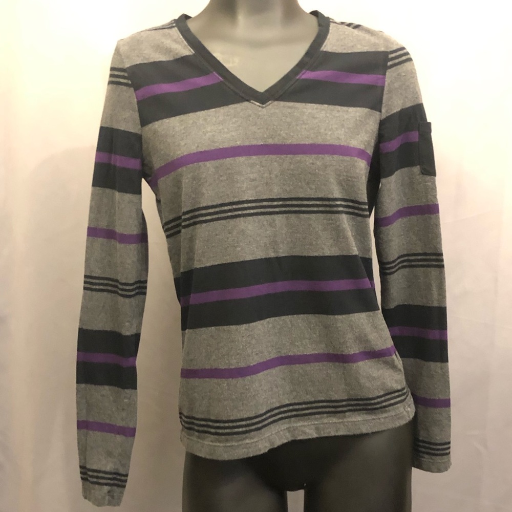 Chaps Small Long Sleeve Striped Top